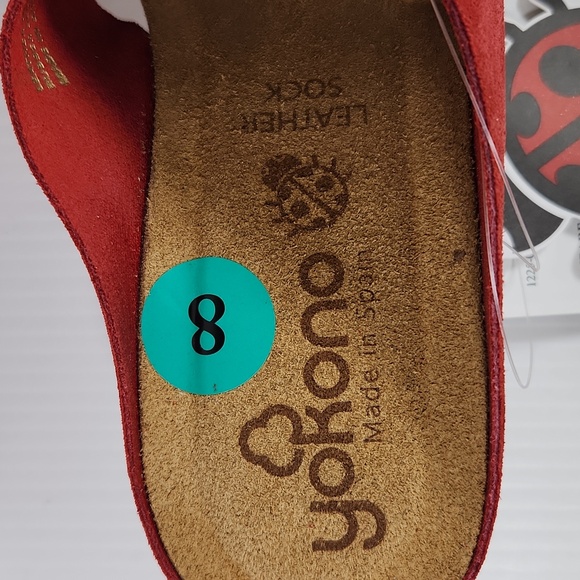 Yokono Made in Spain Red Wedged Sandals 8 - Picture 5 of 12